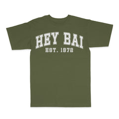 Hey Bai Military Green T-Shirt - White Print