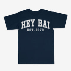 Hey Bai Navy T-Shirt - White Print