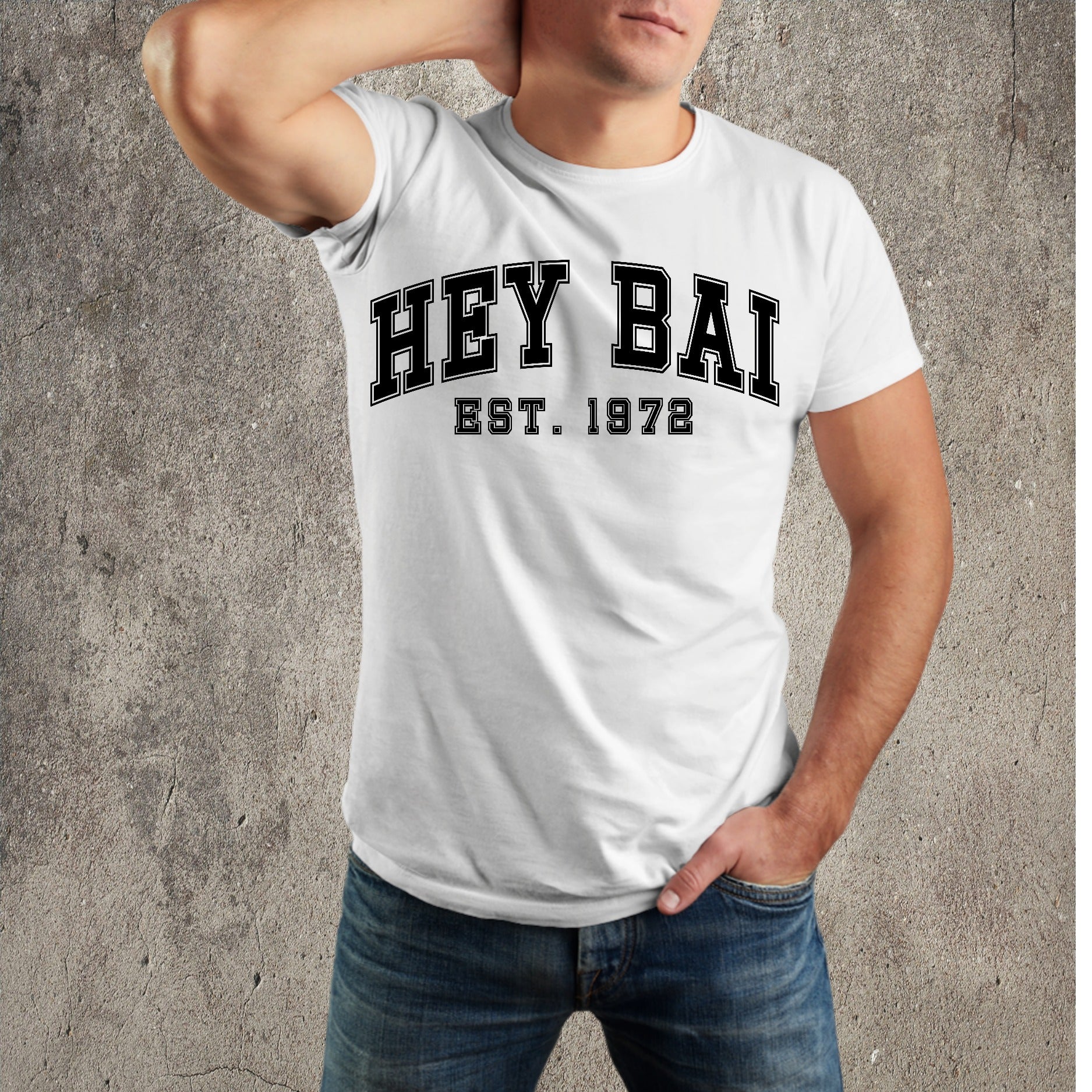 Hey Bai White T-Shirt - Black Print